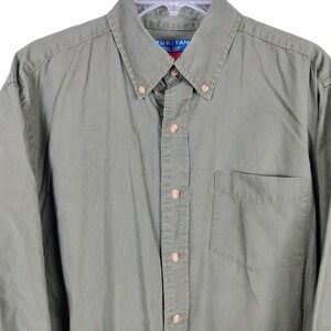 Puritan‎ Mens M Button Down Shirt Olive Green Cotton Utility Gorpcore Workwear